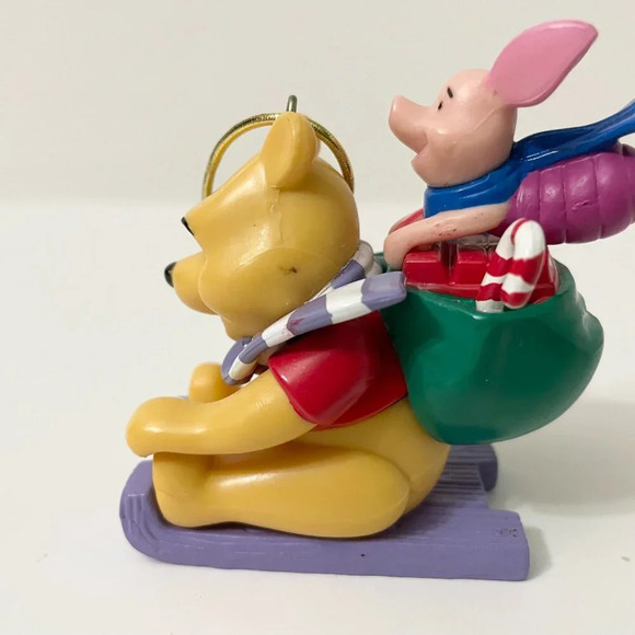 Disney Noma Winnie The Pooh And Piglet Christmas Tree Ornament Sleigh Sled - Picture 5 of 16